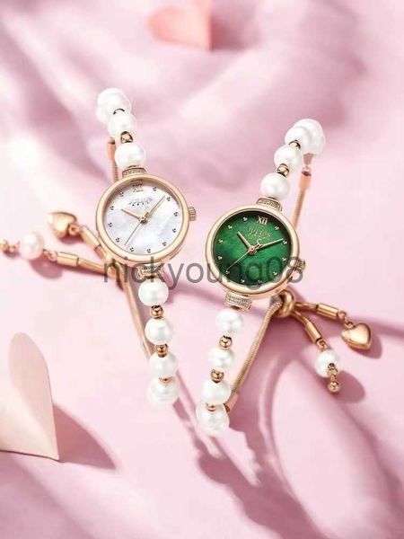 Armbanduhren Neue echte Süßwasserperle Julius Lady Damen Japan Quarz Elegante Mode Stunden Armband Hochzeit Mädchen Geburtstag Geschenkbox 0703