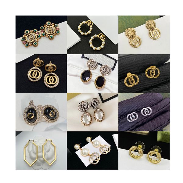 Vendita calda Orecchini Designer Luxury Women Fashion Orecchini Designer Vintage Lettera G Studs Orecchino di fidanzamento di alta qualità per Lady Fashion charms gioielli regalo per feste