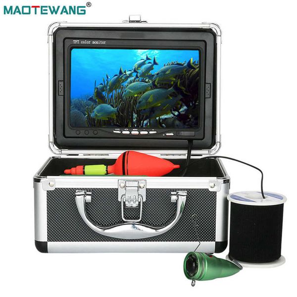 Localizador de peixes 1000tvl Localizador de peixes de gelo Kit de câmera de vídeo para pesca subaquática 6 PCS Luzes de lâmpada infravermelha/branca com monitor colorido de 7