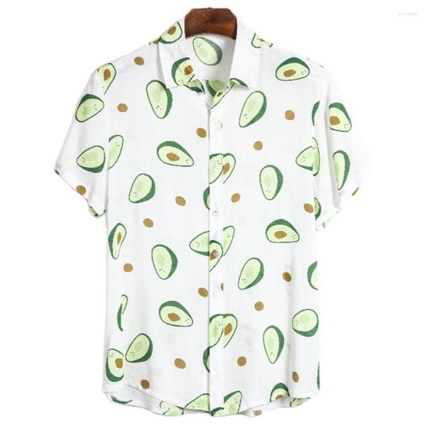 Camicie casual da uomo 2023 Moda primavera ed estate Giovane camicia bianca ampia da spiaggia stile hawaiano a maniche corte