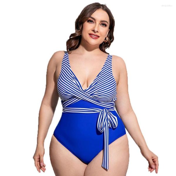 Costumi da bagno da donna Costume da bagno intero push-up a righe nero da donna Sexy seno grande Taglie forti Tendenze 2023 Bikini estivi per busti grandi