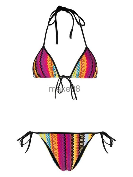 Roupa de banho feminina 2023 biquíni listrado maiô feminino push up moda praia verão quente J230704