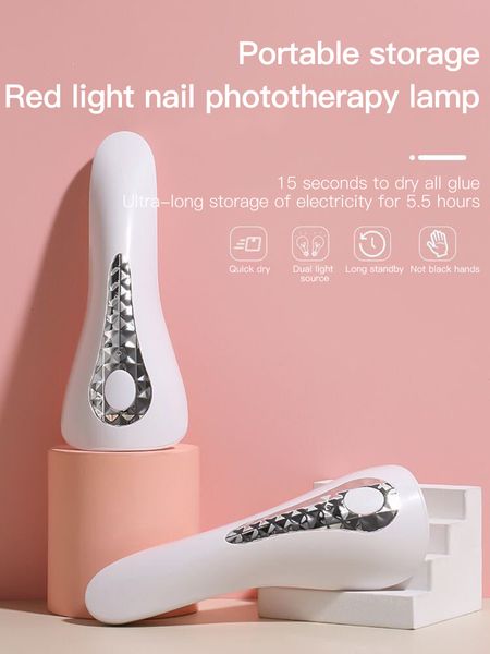 Secadores de unhas Mini Manicure Lamp Secagem rápida Mãos não pretas Luz UV Máquina de politerapia Recarregável Portátil DIY Art 18W 230704