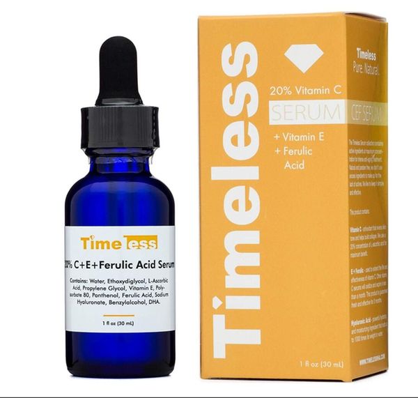 Hot Sale New Timeless Skin Care 20% vitamina c e ácido ferúlico sérum com conta-gotas 1 onça frete grátis