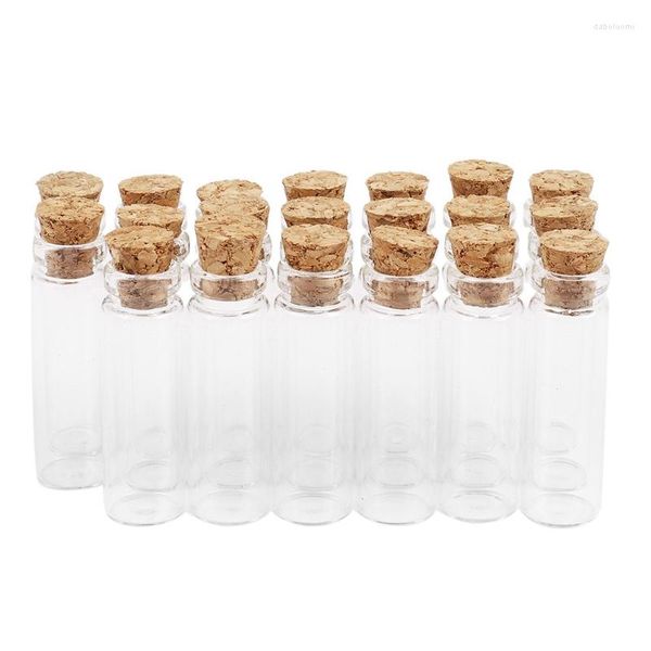 Bottiglie di stoccaggio 100pcs 11x32mm minuscole Vial di vetro in sughero vuote e vuote 2 ml