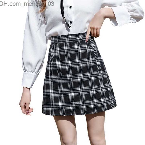 Röcke Frühling Frauen Rock Hohe Taille Plaid Rock Mini Kurze ALine Rock Weibliche Süße Nette Schule Uniformen Adrette Kleidung Z230706