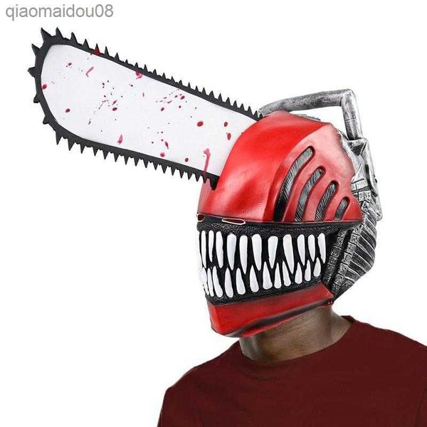 Denji máscara cosplay máscaras de látex capacete disfarce festa de halloween fantasia adereços acessórios para presente adulto l230704