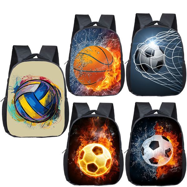 Mochilas escolares Mochila estampada de basquete/futebol legal para crianças de 2 a 4 anos, bolsas escolares, mini bolsa infantil de 12 polegadas, bolsa de jardim de infância 230703