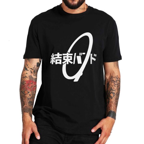 Camisetas masculinas Camisetas masculinas Braçadeira kanji hiragana Kessoku Band Rocker Camiseta Algodão Tamanho da UE Tops Tee Z230704