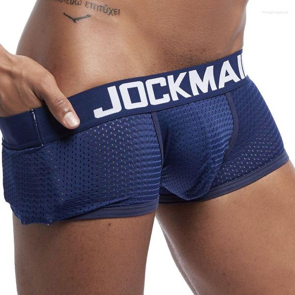 Mutande JOCKMAIL Pantaloncini boxer sexy da uomo Boyshort Soft Mesh Underwear Sport Casual Tinta unita Vita bassa