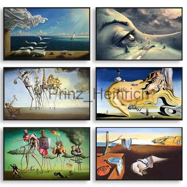 Papéis de parede famosos surrealismo por salvador dali pinturas em tela pôsteres abstratos e impressões imagens de arte de parede para decoração de sala de estar j230704