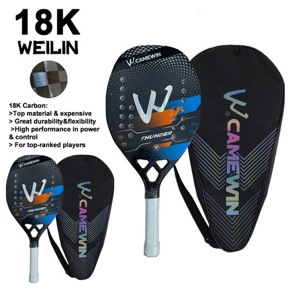 Tenis Raket Handwin Yüksek Kaliteli 18K Karbon Fiber Beach Tenis Raket 230703