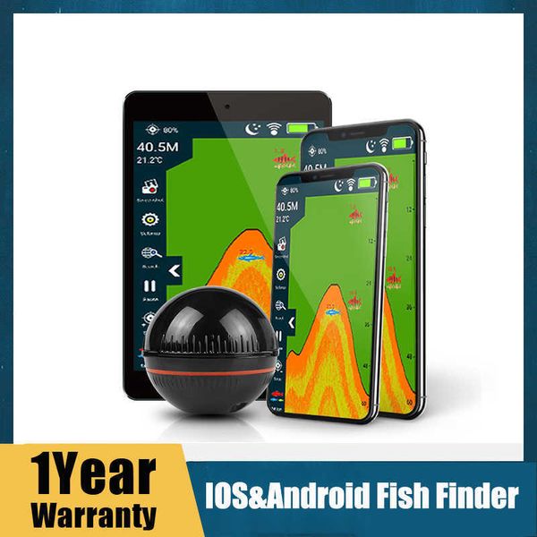 Fish Finder Erchang Wireless Fish Finder Portable Depth Echo Sounder Detector Sonar Alarm Transducer Fishfinder Para IOS Android HKD230703