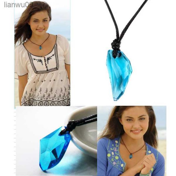 Serie TV classica Collana H2o Resina di moda Ciondolo in pietra di luna Basta aggiungere acqua Pietra blu Mako Sirena Gioielli Film regalo L230704