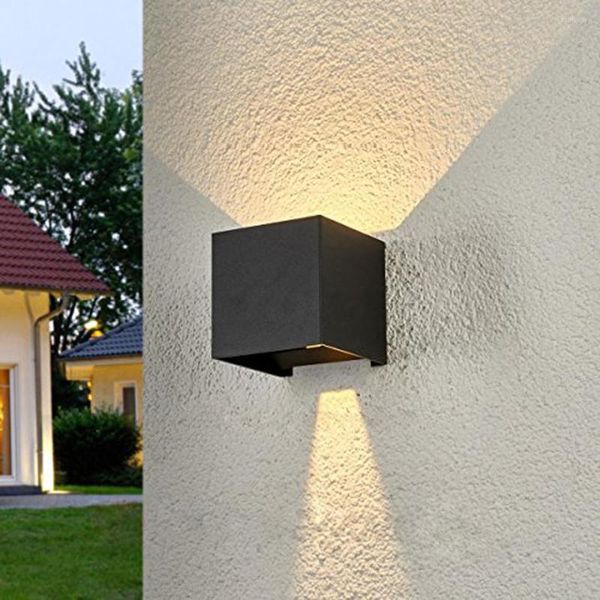 Lâmpadas de parede xsky lâmpada moderna cubo ajustável montagem em superfície 12 w luz led ao ar livre à prova dwaterproof água arandela de alumínio jardim luzes da varanda