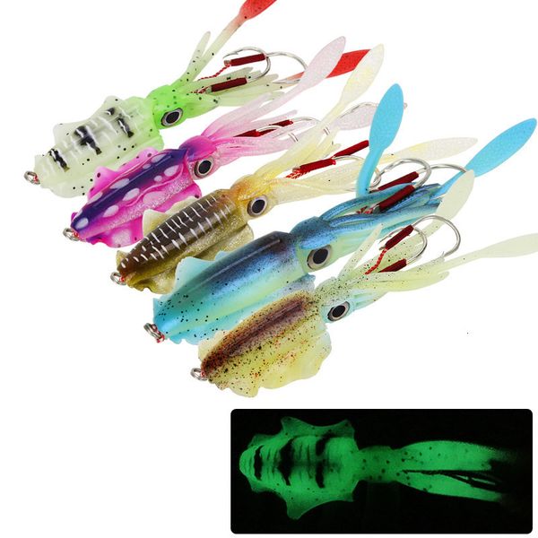 Köder lockt weiche Tintenfisch-Fischerei-Trolling-Köder 15 cm 20 60 g leuchtende UV-Jig für Seeboot-Wobbler-Köder-Rockfishing 230704
