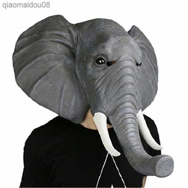 Costume animale di Halloween Maschera di elefante Maschera di animale africano per il viso Maschera di moda Maschera mascherata 2023 Nuovo partito di cosplay L230704