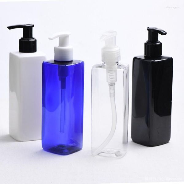 Bottiglie di stoccaggio 30 pz 250 ml Vuoto Quadrato Nero PET Shampoo Lozione Pompa Contenitore di Plastica Imballaggio Cosmetico Con Dispenser Gel Doccia