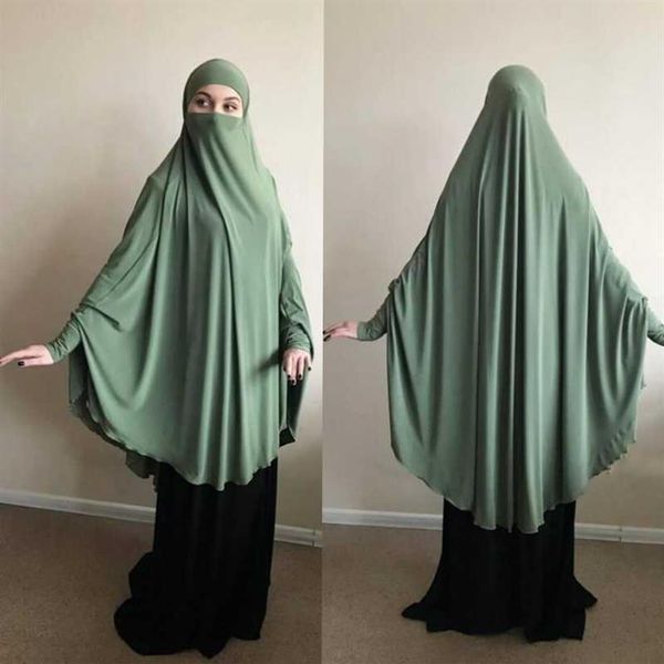 Abbigliamento etnico Musulmano Lungo Khimar Ramadan Preghiera formale Indumento Hijab Donna Niqab Burka Arabo islamico Namaz Musulman Eid Jilbab Dj209z