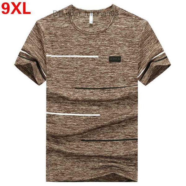 T-shirt da uomo Plus size M7XL 8XL 9XL Summer Brand Tops Tees Quick Dry Slim Fit Tshirt Abbigliamento sportivo da uomo T-shirt a manica corta di grandi dimensioni Z230705