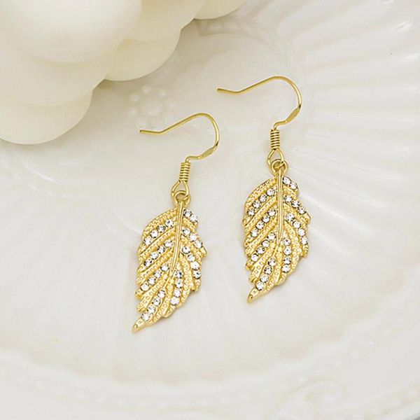 Baumeln Ohrringe Einfache Metall Blätter Ohrringe Gold Farbe Blatt Tropfen Für Frauen Mode Zubehör Aretes Femme