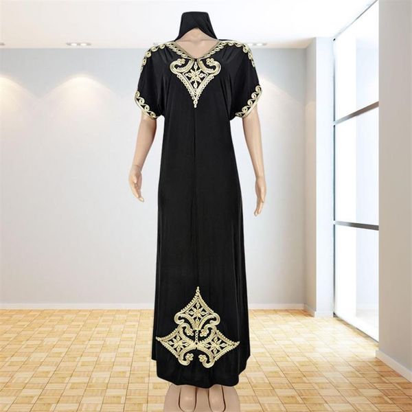 Roupas étnicas Caftan Abaya Dubai Turquia Islam Kaftan Muslim Hijab Manga Curta Vestido de Verão Bordado Vestidos Para Mulheres Robe Ar2655