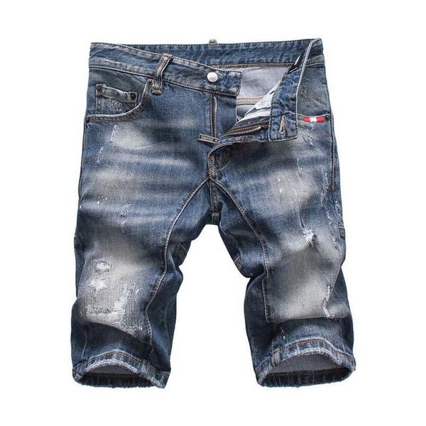 Jean 20ssmens Jeans corti Linee dritte Fori Stretti Casual Night Club Cotone nero Estate Uomo Dsquare 2 Dsquareds Dsq2s Dsqs Surxu6l