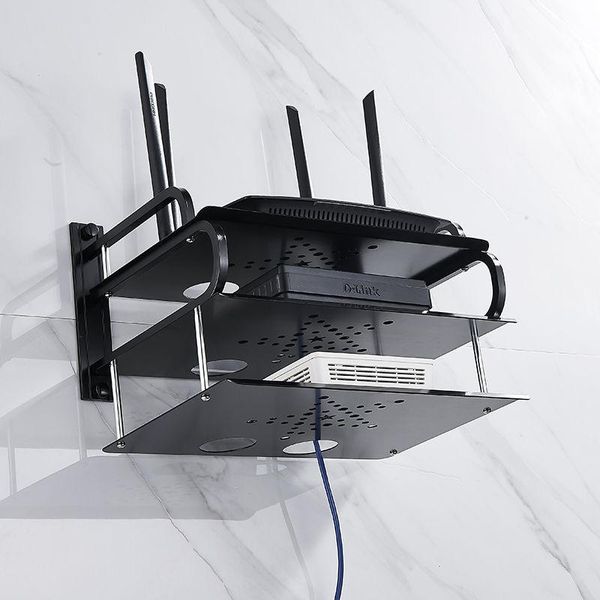 Router staffa murale montante black sier metal wireless wifi router router/tv wask settop box/dvd player standing/titolare rack