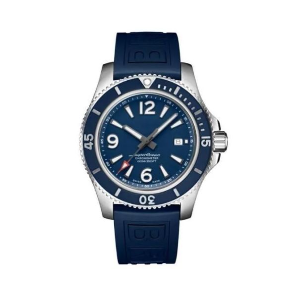 Brietling Luxury New Men Watch Ocean rowtable Bezel Superocean Black Blue Rubber Sapphire стеклян