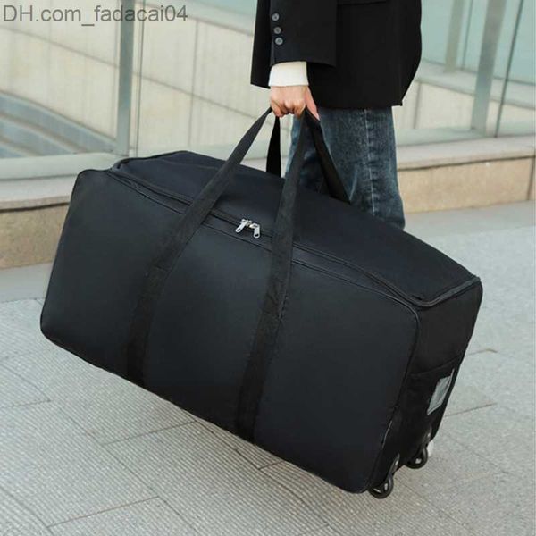 Bolsas Duffel Bolsas Duffel Multifuncionais Unissex Universal Wheel Travel Bag Grande Capacidade Duffle Durable Oxford Simple Handbag Bagagem Mala Z230704