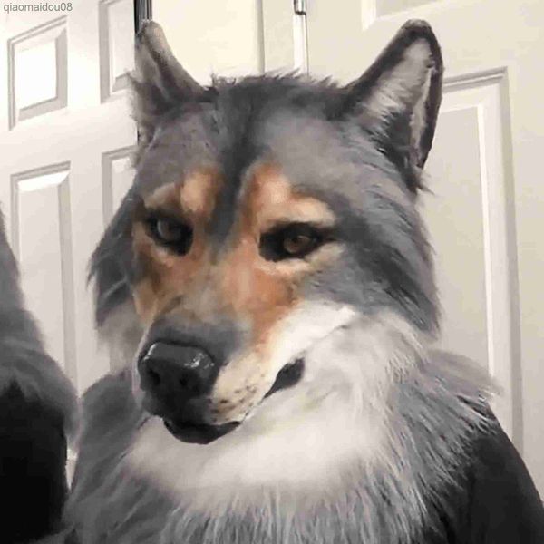 Cocar máscara de fantasia de lobo para a cabeça máscara de fantasia de lobo máscara de férias cosplay máscaras engraçadas decoração de festa brinquedo assustador decoração de casa