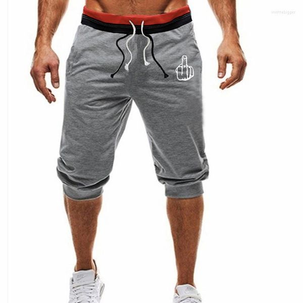 Erkek pantolon moda baskı kapri gevşek çizim buzağı uzunluk noktaları pantolon yaz gündelik joggers fitness düz renkli eşofman