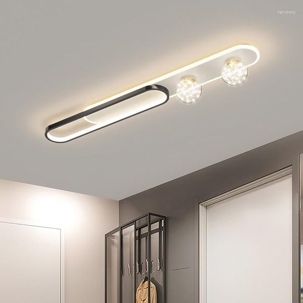 Lustres modernos led teto bola de vidro lâmpada para sala de estar cozinha corredor luz de controle remoto iluminação interior decoração de casa