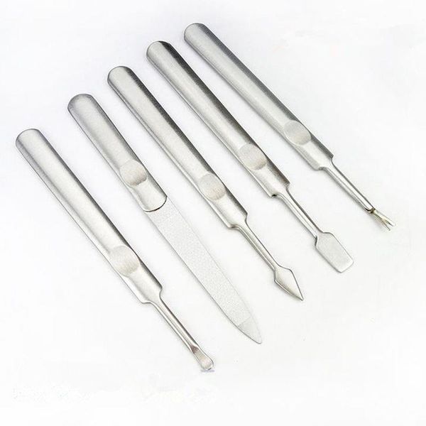 Nagelvijl Rvs Buffer Dubbelzijdig Metalen Schuren Slijpen Grits Voor Manicure Pedicure Buffing Nail Art Gereedschap F2619 Vxpwn