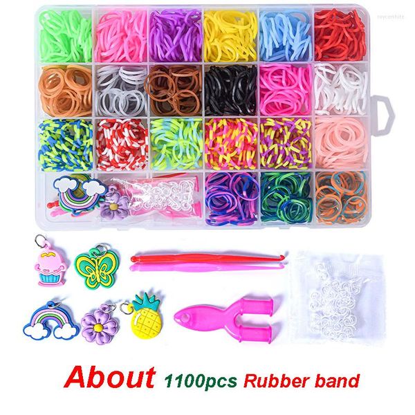 Charm-Armbänder, 24 Gitter, bunte Bänder, Set, Bonbonfarben, Armbandherstellungs-Set, DIY-Gummiband, gewebt, Mädchen, Bastelspielzeug, Geschenke