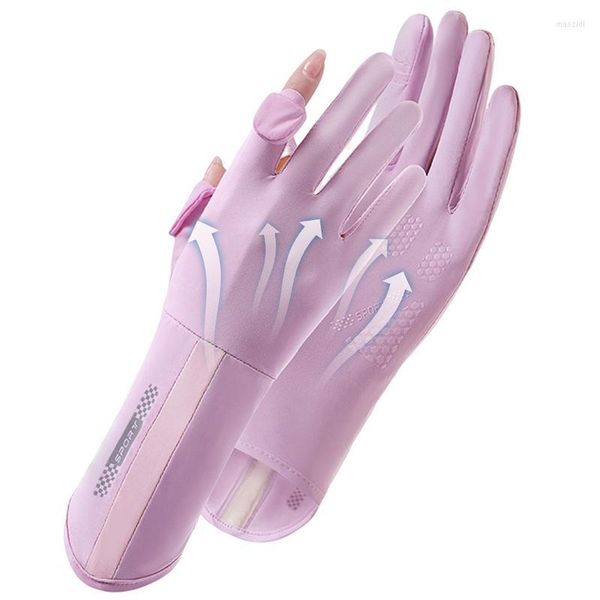 Guanti da ciclismo Protezione solare Protezione solare Full Finger Touchscreen Sole per la pesca Guida da donna Equitazione ed escursionismo