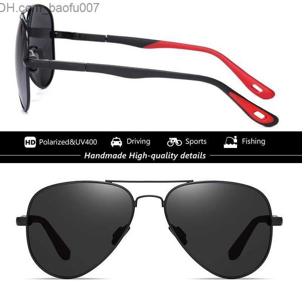 Óculos de sol Trend Brand MenWomen Classic Pilot Aluminium Polarized Sunglasses Coating Lens Driving Sun Glasses Eyewear zonnebril heren Z230705