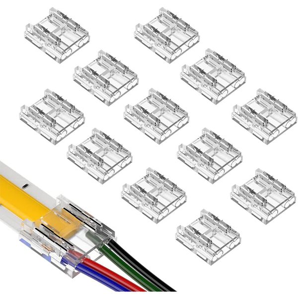 5V 12V 24V LED şerit konektörler 4pin 10mm Şeffaf İstenmeyen Şerit Teli Konektörleri Uzun 22AWG Uzatma Teli