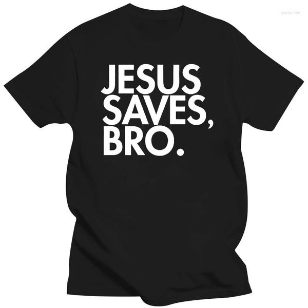 Magliette da uomo Mens Jesus Saves Bro Short Sleeve 2023 Summer Fashion Arriva O-Neck Of Men Design Your Own