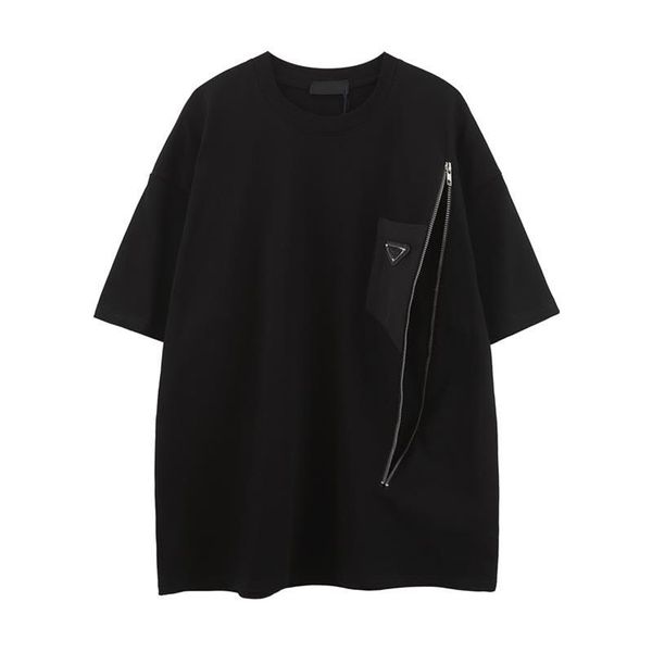 Verão Europa Paris American star Moda Casacos Mens T-shirt Star cetim 100% algodão Casual Feminino homem Preto branco oversized S-XL