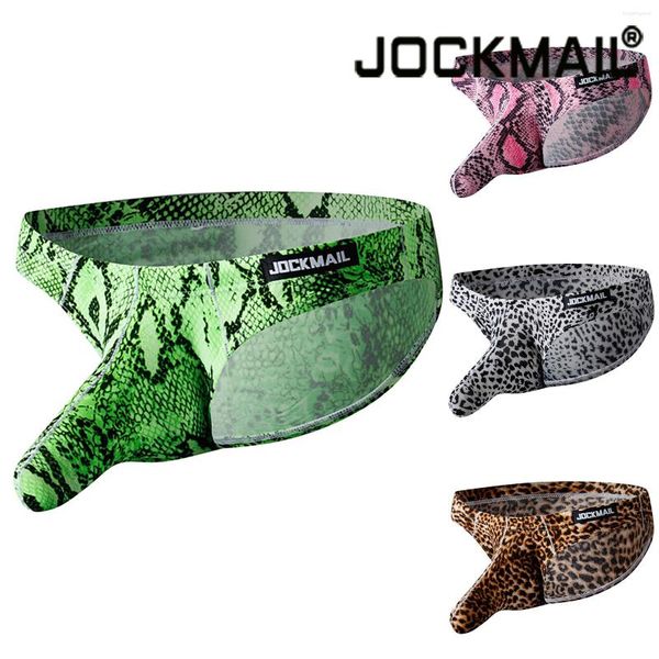 Руководители Jockmail Brand Brand Snake Print Mens Sexy Loonswear Sworks Мужчины Jockstrap гей -трусики длинный пенис эротик