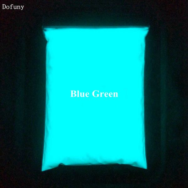 DIY boya pigmenti için tırnak parıltı beyaz poluminesan toz fosfor tozu 500g/torba dekorasyon malzemesi Karanlıkta Mavi Mavi Renk 230703
