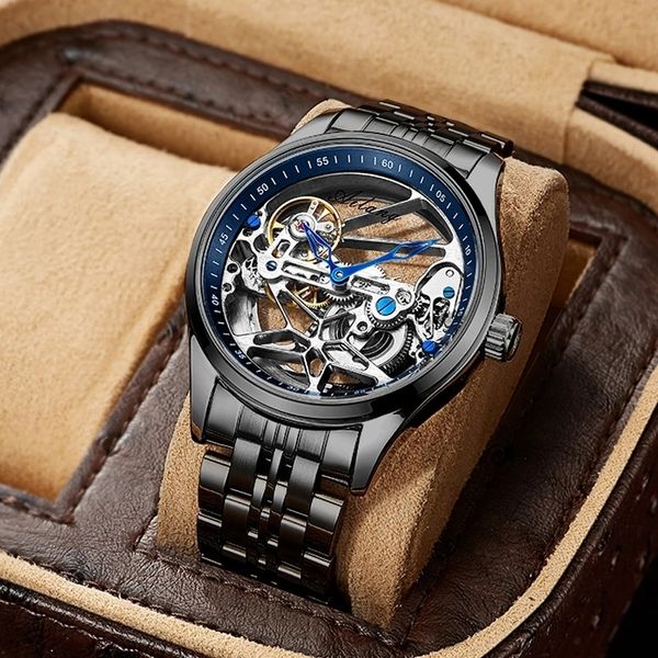 Andere Uhren AILANG Mode Skeleton Mechanische Uhr Top Marke Luxus Männer Steampunk Transparent Hohl Automatische Relogio Masculino 230703