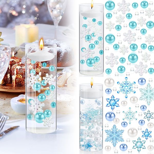 Objetos decorativos Estatuetas Enchimento de Vaso de Natal Acrílico Durável Pérolas Flutuantes para Vasos Pérola Criativa Floco de Neve Géis de Água Contas Tabela 230704