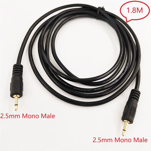 Cavo connettore audio jack da 2,5 mm TS monofonico mini mono maschio a maschio placcato oro 1,8 m / 10 pezzi
