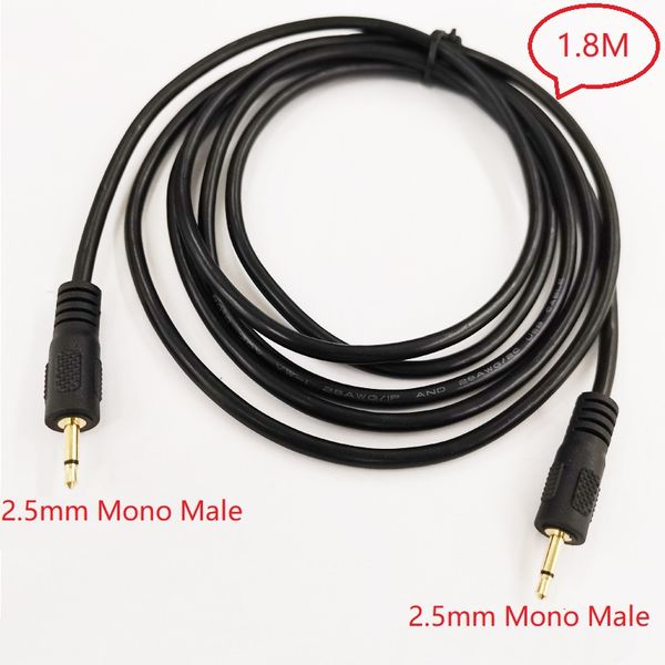 Banhado a ouro 2,5 mm TS Monaural Mini Mono Macho para Macho Conector Cabo Conector de Áudio 1,8 M/10 unidades