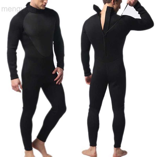 Wetsuits Drysuits Summer Men Wetsuit Full Bodysuit 3mm Round Neck Diving Suit Stretchy Natação Surf Snorkeling Caiaque Roupas Esportivas HKD230704