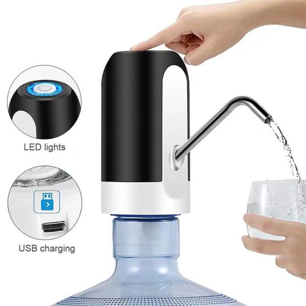 Andere Getränke 1 Stück Elektrische Wasserspenderpumpe Automatische Wasserflaschenpumpe USB-Ladewasserpumpe Ein-Klick-Autoschalter-Getränkepumpenspender 230704