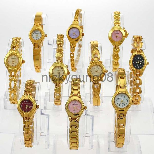 Orologi da polso misti all'ingrosso 10 pezzi Golden Lady Women Girl es Quartz Dress Sport Regali da polso JB4T Lotti sfusi es economici es L231123