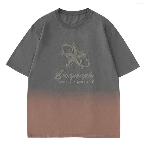 T-shirt da uomo LACIBLE T-shirt con gradiente a stella bloccante 2023 T-shirt allentate in cotone semplice Estate Top casual da esterno Tshirt Uomo Donna Maniche corte